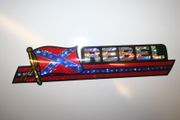 REBEL CONFEDERATE FLAG LONG METALIC CAR AUTOMOBILE BUMPER STICKER DECAL EMBLEM .. NEW