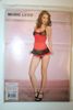 RED & BLACK MESH AND LAVE HALTER NECK MINI LINGERIE BY MUSIC LEGS .. 100-175 LBS ...NEW IN PACKAGE