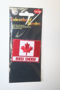 RED DEER CANADA COUNTRY FLAG IRON ON EMBROIDERED PATCH CREST BADGE .. NEW