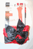 RED  FINE THIGH HI WITH RED RIBBON AND BLACK BOW ... 100- 175 LB ... NEW
