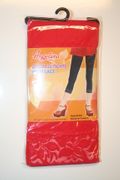 RED FOOTLESS TIGHTS WITH LACE BOTTOM BY ANGELINA ...100-175 LBS... NEW