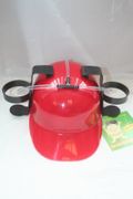 RED PARTY  DRINKING BEER SODA POP FAKE HARD HAT HELMET HOLDER .. NEW