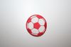 RED & WHITE SOCCER BALL FOOTBALL IRON ON EMBROIDERED PATCH CREST BADGE .. NEW
