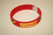 REPUBLIC OF CONGO COUNTRY FLAG RED FLEXIBLE BRACELET WRISTBAND .. NEW