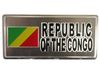 REPUBLIC OF THE CONGO COUNTRY FLAG SILVER SMALL METALLIC LICENSE PLATE DECAL STICKER EMBLEM ...