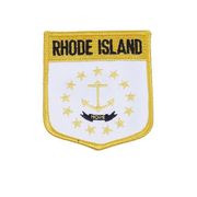 RHODE ISLAND USA SHIELD FLAG IRON ON PATCH CREST BADGE 3 X 3 1/2 INCHES ... NEW
