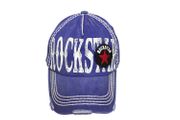 ROCKSTAR ROYALBLUE Stone - Washed WORN Look Original Vintage HAT CAP ..Size : ONE SIZE