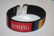 ROMANIA BLACK SUPER THICK COUNTRY FLAG FLEXIBLE BRACELET WRISTBAND .. NEW