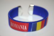 ROMANIA BLUE SUPER THICK COUNTRY FLAG FLEXIBLE BRACELET WRISTBAND ... NEW