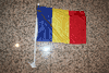 ROMANIA COUNTRY CAR FLAG FOR YOUR AUTOMOBILE WITH POLE .. NEW