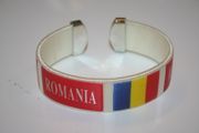 ROMANIA WHITE SUPER THICK COUNTRY FLAG FLEXIBLE BRACELET WRISTBAND .. NEW