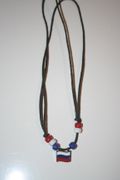 RUSSIA COUNTRY FLAG METAL NECKLACE ... SOCCER HOCKEY .. NEW