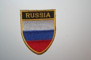 RUSSIA OVAL COUNTRY FLAG IRON ON SHIELD PATCH CREST BADGE . NEW