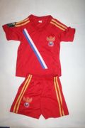 RUSSIA RED CHILDS EURO CUP 2012 SOCCER FOOTBALL JERSEY KIT WITH SHORTS .. NEW
