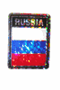 RUSSIA SQUARE COUNTRY FLAG METALLIC BUMPER STICKER DECAL .. SIZE 3" X 4" INCHES .. NEW