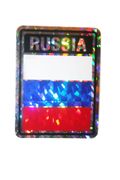 RUSSIA SQUARE COUNTRY FLAG METALLIC BUMPER STICKER DECAL .. SIZE 3" X 4" INCHES .. NEW