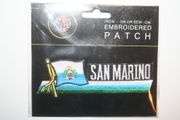 SAN MARINO COUNTRY FLAG WORD IRON ON PATCH CREST BADGE .. NEW