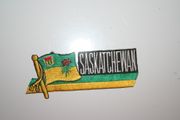 SASKATCHEWAN PROVINCIAL FLAG WORD IRON-ON PATCH CREST BADGE .. CANADIAN CANADA .. NEW