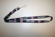 SATURN BLACK CAR AUTOMOBILE HIGH QUALITY LANYARD KEYCHAIN PASSHOLDER .. NEW