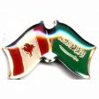 SAUDI-ARABIA / CANADA COUNTRY FLAG SMALL METAL FRIENDSHIP  LAPEL PIN BADGE .. SAUDI ARABIA .. NEW
