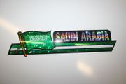 SAUDI ARABIA COUNTRY FLAG LONG METALIC CAR AUTOMOBILE BUMPER STICKER DECAL EMBLEM ..NEW