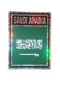 SAUDI ARABIA SQUARE COUNTRY FLAG METALLIC BUMPER STICKER DECAL .. SIZE 3" X 4" INCHES .. NEW