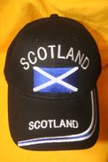 SCOTLAND BLACK SOCCER FOOTBALL FLAG HAT CAP .... FIFA WORLD CUP ... NEW