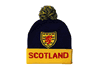 SCOTLAND LION RAMPANT COUNTRY FLAG TOQUE HAT WITH POM POM