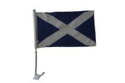 SCOTLAND ST. ANDREW'S CROSS 12" X 18" INCHES HEAVY DUTY COUNTRY FLAG WITH STICK .. NEW