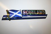 SCOTLAND ST ANDREWS CROSS COUNTRY FLAG LONG METALIC CAR AUTOMOBILE BUMPER STICKER DECAL EMBLEM .. NEW