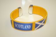 SCOTLAND ST ANDREWS CROSS YELLOW SUPER THICK COUNTRY FLAG FLEXIBLE BRACELET WRISTBAND .. NEW