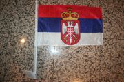 SERBIA  COUNTRY AUTOMOBILE CAR FLAG ON STICK .. FIFA WORLD CUP .. NEW