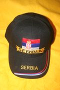 SERBIA COUNTRY FLAG BLACK EMBROIDERED HAT CAP ..  SOCCER FOOTBALL .. NEW