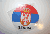 SERBIA COUNTRY FLAG FIFA WORLD CUP SOCCER FOOTBALL ROUND CAR MAGNET .. NEW