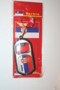 SERBIA COUNTRY FLAG LED LIGHT BOTTLE OPENER KEYCHAIN .. NEW