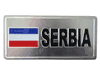 SERBIA COUNTRY FLAG SMALL SILVER METAL DECAL STICKER EMBLEM .. NEW