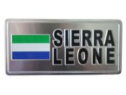 SIERRA LEONE COUNTRY FLAG SMALL SILVER METAL LICENSE PLATE STICKER DECAL EMBLEM .. NEW