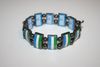 SIERRA LEONE COUNTRY FLAG STONE METAL SPORTS REVERSIBLE BRACELET WRISTBAND .. NEW