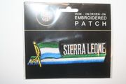 SIERRA LEONE COUNTRY FLAG WORD IRON ON PATCH CREST BADGE . NEW