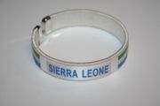 SIERRA LEONE WHITE COUNTRY FLAG FLEXIBLE C BRACELET WRISTBAND .. NEW