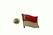 SINGAPORE COUNTRY FLAG SMALL METAL LAPEL PIN BADGE . NEW