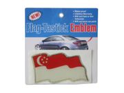 SINGAPORE COUNTRY FLAG WAVY BUMPER DECAL STICKER EMBLEM ...