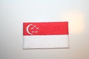 SINGAPORE  FLAG SMALL IRON ON PATCH CREST BADGE ... NEW