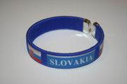 SLOVAKIA BLUE COUNTRY FLAG FLEXIBLE METAL NYLON BRACELET WRISTBAND ... NEW