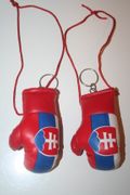 SLOVAKIA COUNTRY FLAG PAIR OF MINIATURE BOXING GLOVES KEYCHAINS ... FIFA WORLD CUP SOCCER FOOTBALL ... NEW