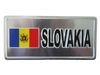 SLOVAKIA COUNTRY FLAG SILVER SMALL METALLIC LICENSE PLATE DECAL STICKER EMBLEM ...