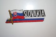 SLOVAKIA COUNTRY FLAG WORD IRON ON PATCH CREST BADGE .. NEW