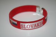 SLOVAKIA RED COUNTRY FLAG FLEXIBLE METAL NYLON BRACELET WRISTBAND ... NEW