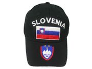 SLOVENIA BLACK COUNTRY FLAG EMBOSSED HAT CAP .. NEW