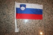 SLOVENIA COUNTRY CAR FLAG FOR YOUR AUTOMOBILE WITH POLE .. NEW